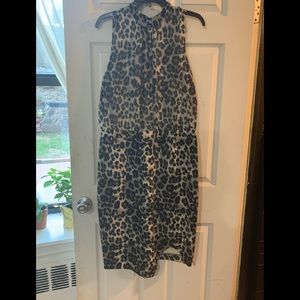 New York & company grey leopard print dress